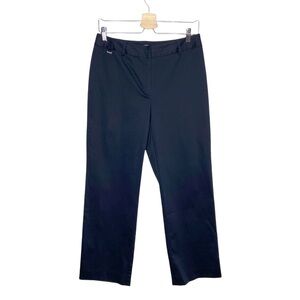 Liz Claiborne Dark Navy Blue Black Audra Cotton Blend Straight Leg Pants